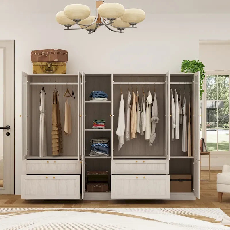 Armario modular con puerta de cristal esmerilado gris claro, armario esquinero en forma de L/U