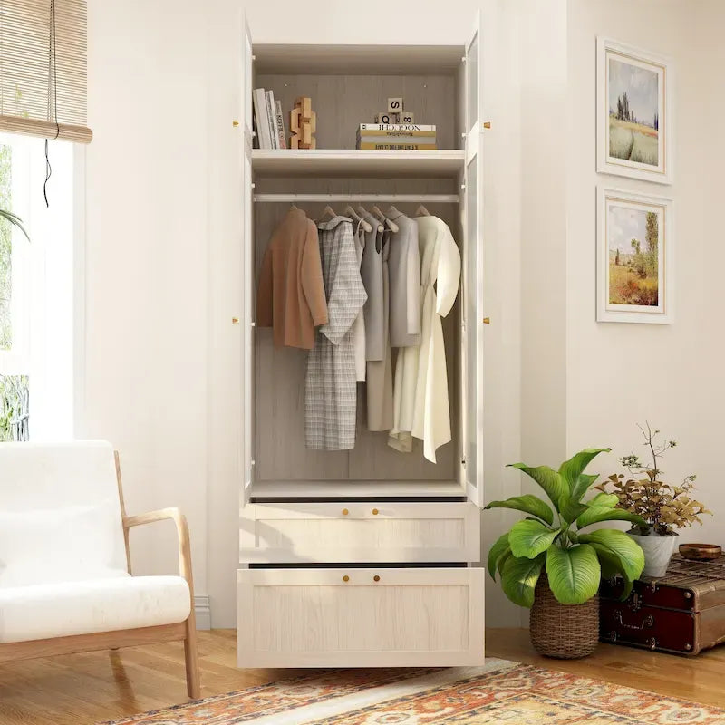 Armario modular con puerta de cristal esmerilado gris claro, armario esquinero en forma de L/U