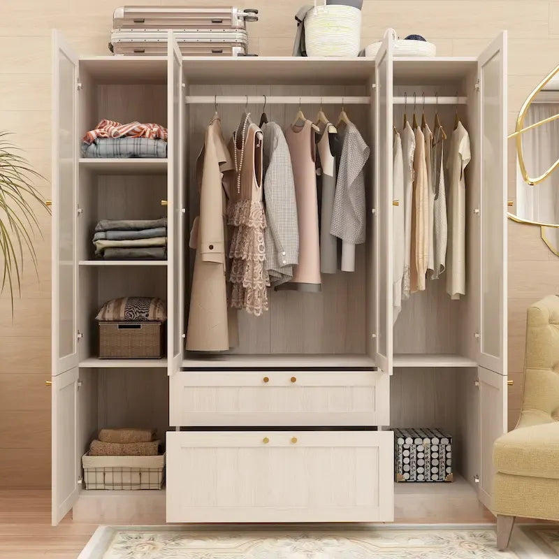Armario modular con puerta de cristal esmerilado gris claro, armario esquinero en forma de L/U