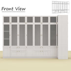 Armario modular con puerta de cristal esmerilado gris claro, armario esquinero en forma de L/U