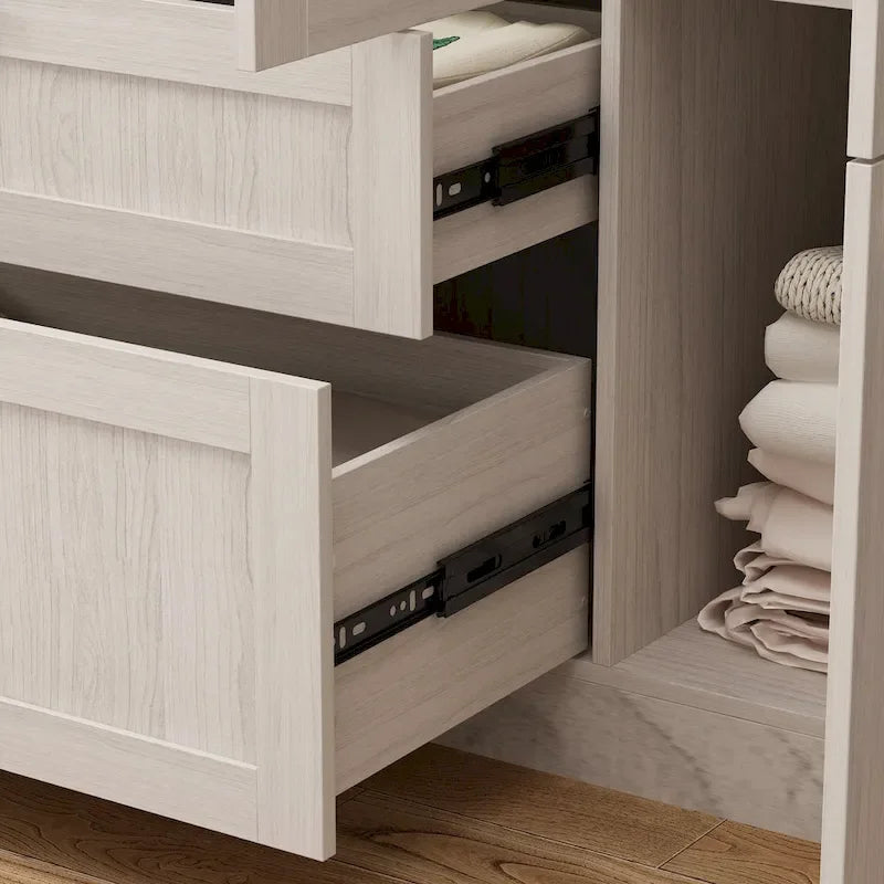 Armario modular con puerta de cristal esmerilado gris claro, armario esquinero en forma de L/U