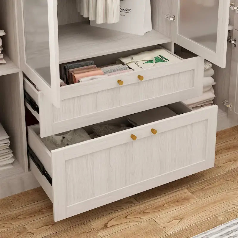 Armario modular con puerta de cristal esmerilado gris claro, armario esquinero en forma de L/U