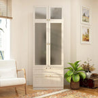 Armario modular con puerta de cristal esmerilado gris claro, armario esquinero en forma de L/U