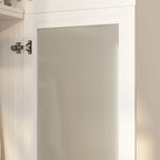 Armario modular con puerta de cristal esmerilado gris claro, armario esquinero en forma de L/U