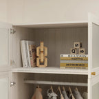 Armario modular con puerta de cristal esmerilado gris claro, armario esquinero en forma de L/U