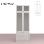 Armario modular con puerta de cristal esmerilado gris claro, armario esquinero en forma de L/U