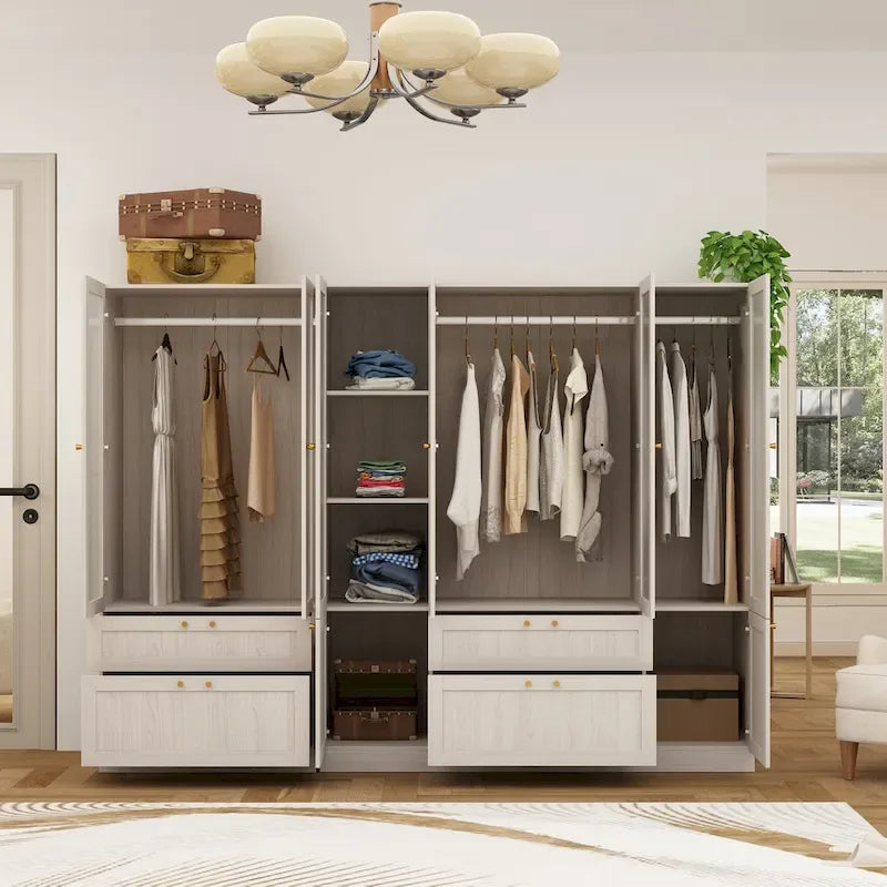 Armario modular con puerta de cristal esmerilado gris claro, armario esquinero en forma de L/U