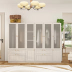 Armario modular con puerta de cristal esmerilado gris claro, armario esquinero en forma de L/U
