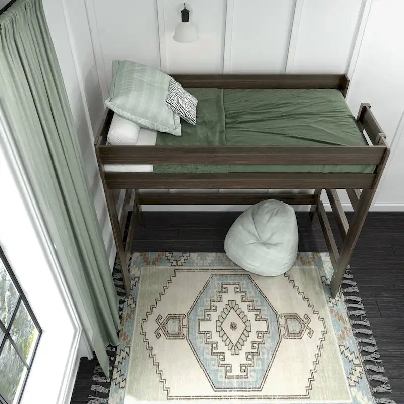 Max and Lily Farmhouse Twin-Size High Loft Bed