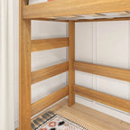 Cama alta doble de estilo rústico en color Driftwood/Barnwood Brown, para 1 persona