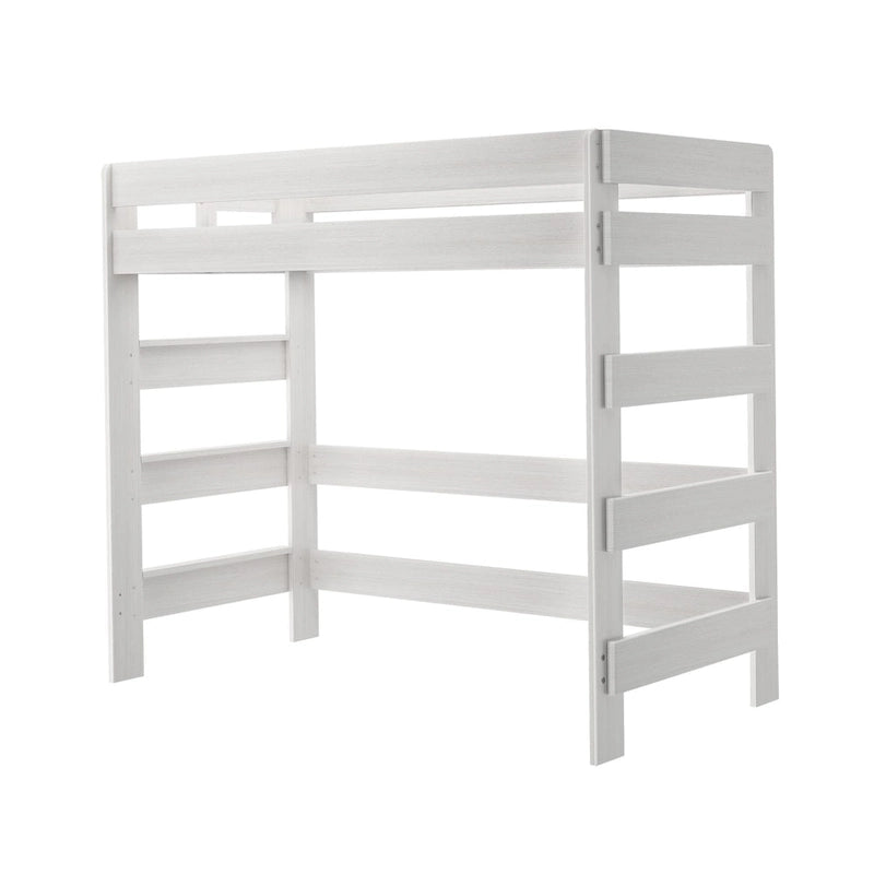 Cama alta doble de estilo rústico en color Driftwood/Barnwood Brown, para 1 persona