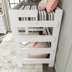 Cama alta doble de estilo rústico en color Driftwood/Barnwood Brown, para 1 persona