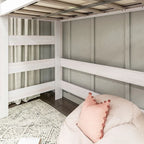 Cama alta doble de estilo rústico en color Driftwood/Barnwood Brown, para 1 persona