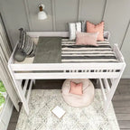 Cama alta doble de estilo rústico en color Driftwood/Barnwood Brown, para 1 persona