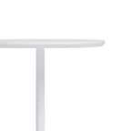 Mesa de café redonda a la altura de mostrador, blanca/blanco mármol sintético y negro, para 2 personas