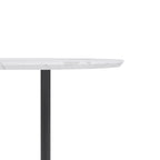 Mesa de café redonda a la altura de mostrador, blanca/blanco mármol sintético y negro, para 2 personas