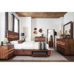 Plataforma de Almacenamiento para Cama Smokey Walnut y Coffee Bean – Queen/King, Capacidad 1–2 personas