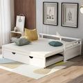 Cama nido expandible blanca/gris/espresso con nido, de individual a king, 1-2 personas