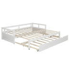 Cama nido expandible blanca/gris/espresso con nido, de individual a king, 1-2 personas