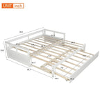 Cama nido expandible blanca/gris/espresso con nido, de individual a king, 1-2 personas