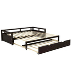 Cama nido expandible blanca/gris/espresso con nido, de individual a king, 1-2 personas