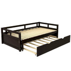 Cama nido expandible blanca/gris/espresso con nido, de individual a king, 1-2 personas