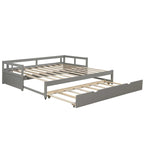 Cama nido expandible blanca/gris/espresso con nido, de individual a king, 1-2 personas