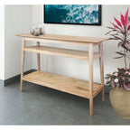 Mesa Consola de Acacia Sólida con 2 Estantes