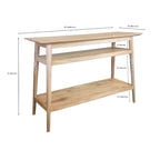 Mesa Consola de Acacia Sólida con 2 Estantes