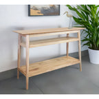 Mesa Consola de Acacia Sólida con 2 Estantes
