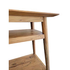 Mesa Consola de Acacia Sólida con 2 Estantes