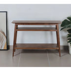 Mesa Consola de Acacia Sólida con 2 Estantes