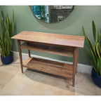 Mesa Consola de Acacia Sólida con 2 Estantes