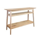 Mesa Consola de Acacia Sólida con 2 Estantes