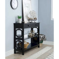 Mesa Consola con 1 Cajón y Estantes – Negro, Espresso, Gris, Blanco, Madera Flotante