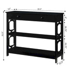 Mesa Consola con 1 Cajón y Estantes – Negro, Espresso, Gris, Blanco, Madera Flotante