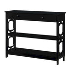 Mesa Consola con 1 Cajón y Estantes – Negro, Espresso, Gris, Blanco, Madera Flotante