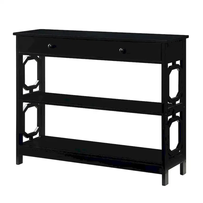 Mesa Consola con 1 Cajón y Estantes – Negro, Espresso, Gris, Blanco, Madera Flotante