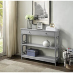 Mesa Consola con 1 Cajón y Estantes – Negro, Espresso, Gris, Blanco, Madera Flotante