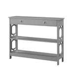 Mesa Consola con 1 Cajón y Estantes – Negro, Espresso, Gris, Blanco, Madera Flotante