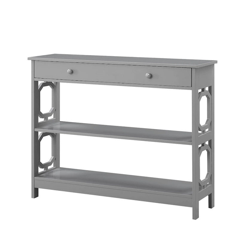 Mesa Consola con 1 Cajón y Estantes – Negro, Espresso, Gris, Blanco, Madera Flotante