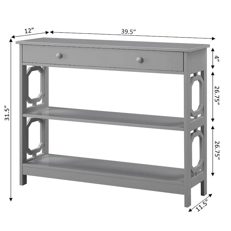 Mesa Consola con 1 Cajón y Estantes – Negro, Espresso, Gris, Blanco, Madera Flotante
