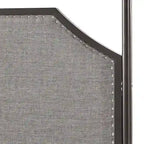 Cama con dosel de lino gris y metal negro – Queen, 1 persona