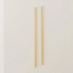 Armario de 4 puertas en madera blanca/gris con barras para colgar y estantes, para 1-2 personas