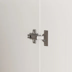 Armario de 4 puertas en madera blanca/gris con barras para colgar y estantes, para 1-2 personas