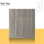 Armario de 4 puertas en madera blanca/gris con barras para colgar y estantes, para 1-2 personas