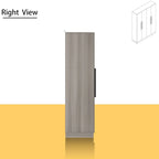 Armario de 4 puertas en madera blanca/gris con barras para colgar y estantes, para 1-2 personas