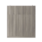 Armario de 4 puertas en madera blanca/gris con barras para colgar y estantes, para 1-2 personas