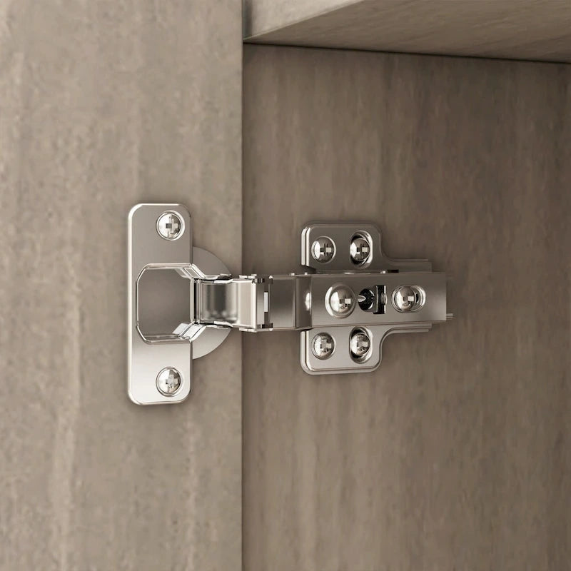Armario de 4 puertas en madera blanca/gris con barras para colgar y estantes, para 1-2 personas