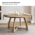 Mesa de comedor redonda Mid-Century Nogal / Natural / Negra, con capacidad para 5-6 personas